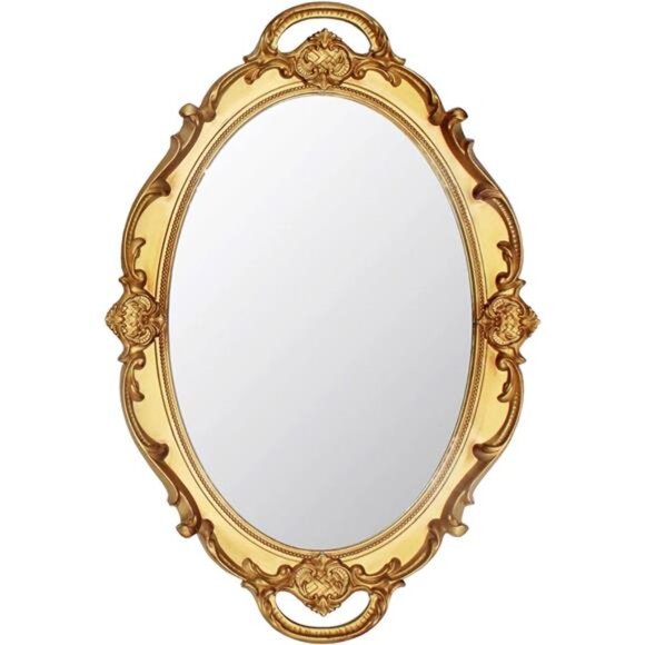14.5 x 10 inchs Small Oval Antique Decorative Wall Mirror Vintage - Picture 1 of 8